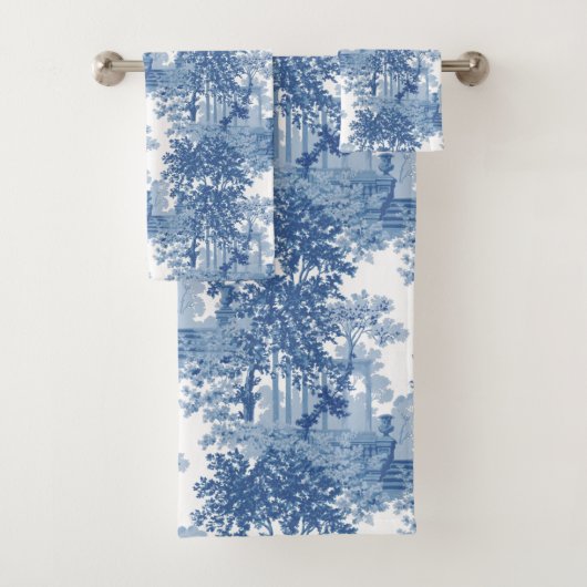 ヴィンテージブルーランドスケープ枠(UrnsおよびColumnsを含む) バスタオルセット (インサイチュ)