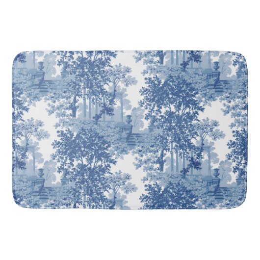 ヴィンテージブルーランドスケープ枠（UrnsおよびColumnsを含む） バスマット (正面)