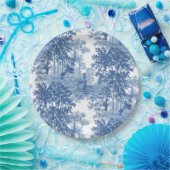 ヴィンテージブルーランドスケープ枠（UrnsおよびColumnsを含む） ペーパープレート (パーティー)