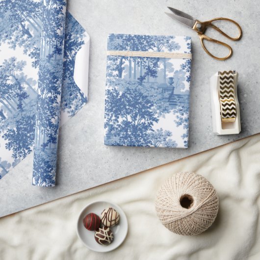 ヴィンテージブルーランドスケープ枠（UrnsおよびColumnsを含む） ラッピングペーパー (クラフト)