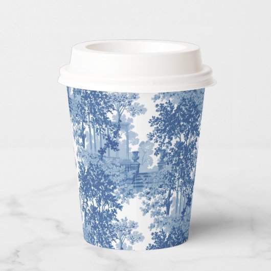 ヴィンテージブルーランドスケープ枠（UrnsおよびColumnsを含む） 紙コップ (右)