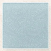 ヴィンテージブルーラークスパーフラワーパターン ガラスコースター (正面)