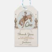 ヴィンテージブルーリトルバッカルーウェスタン1歳 ギフトタグ (正面)