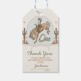 ヴィンテージブルーリトルバッカルーウェスタン1歳 ギフトタグ