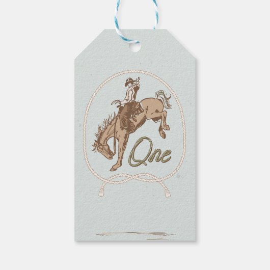 ヴィンテージブルーリトルバッカルーウェスタン1歳 ギフトタグ (裏面)