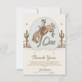 ヴィンテージブルーリトルバッカルーウェスタン1歳 サンキューカード (正面)