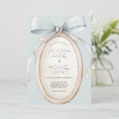 ヴィンテージブルーリボン結婚式招待状 招待状 (スタンド正面)