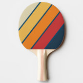ヴィンテージブルーレインボーはっきりしたストライプの 卓球ラケット (裏面)