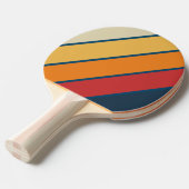ヴィンテージブルーレインボーはっきりしたストライプの 卓球ラケット (正面アングル)