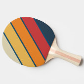 ヴィンテージブルーレインボーはっきりしたストライプの 卓球ラケット (横)