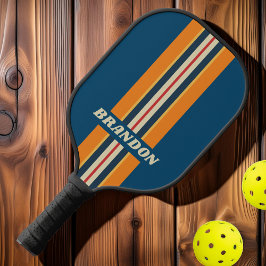 ヴィンテージブルーレインボーストライプラリーの名前 ピックルボールラケット