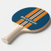 ヴィンテージブルーレインボーストライプラリー名 卓球ラケット (正面アングル)