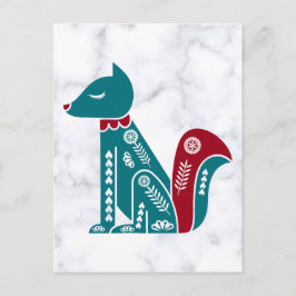 ヴィンテージブルーレッドスカンジナビアリス ポストカード