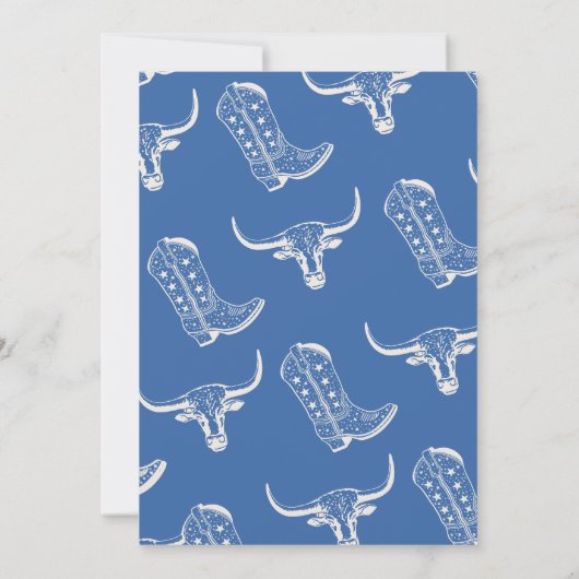 ヴィンテージブルーレッドロデオカウボーイベビーシャワー 招待状 (裏面)