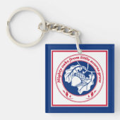 ヴィンテージブルーレッド白諺オークアコーンインクアート キーホルダー (正面)