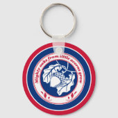 ヴィンテージブルーレッド白諺オークアコーン植物 キーホルダー (正面)