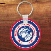 ヴィンテージブルーレッド白諺オークアコーン植物 キーホルダー (正面)