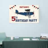 ヴィンテージブルーレトロ機誕生日パーティー 横断幕 (トレードショー)