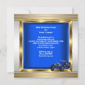 ヴィンテージブルーレーシングカーマン60thバースデーパーティー 招待状 (裏面)