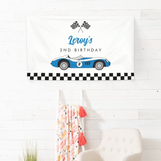 ヴィンテージブルーレースカーボーイ2nd誕生日パーティー 横断幕 (インサイチュ)