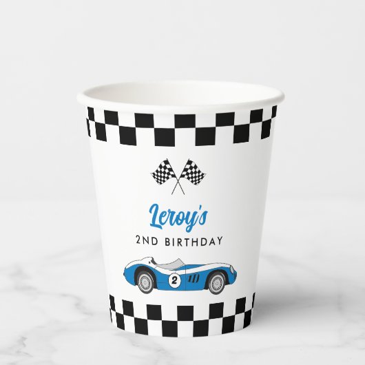 ヴィンテージブルーレースカーボーイ2nd誕生日パーティー 紙コップ (正面)