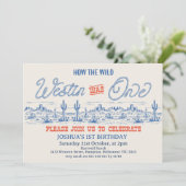 ヴィンテージブルーロデオウウェスティンワンホテル誕生日 招待状 (スタンド正面)