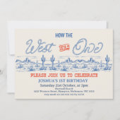 ヴィンテージブルーロデオウェストは1歳の誕生日だった 招待状 (正面)