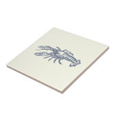 ヴィンテージブルーロブスターオンアイボリー タイル (側面)