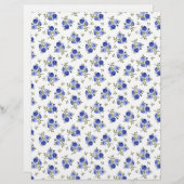 ヴィンテージブルーローズブドアーツ&クラフトスクラップブック紙 (正面/裏面)