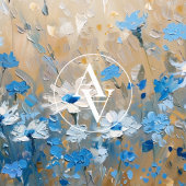 ヴィンテージブルーワイルドフラワー絵を描フィールド植物学 ポスター