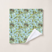 ヴィンテージブルーワトルとユーカリ バスタオルセット (ウォッシュタオル)