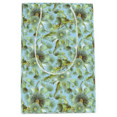 ヴィンテージブルーワトルとユーカリ ミディアムペーパーバッグ (正面)