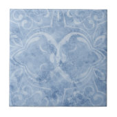 ヴィンテージブルー動揺してホワイトウォッシュ大理石ルック タイル (正面)