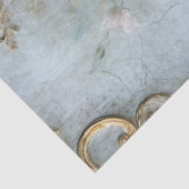 ヴィンテージブルー古い色彩の鮮やか壁の白い英語のバラ 薄葉紙 (詳細)