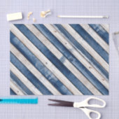 ヴィンテージブルー愛国的素朴ストライプ 薄葉紙 (クラフト)