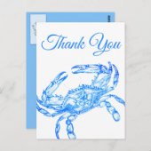 ヴィンテージブルー感謝していガガキ ポストカード (正面/裏面)