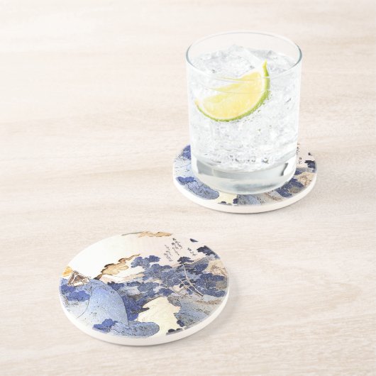 ヴィンテージブルー日本のアート コースター (側面)