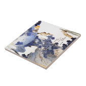 ヴィンテージブルー日本のアート タイル (側面)