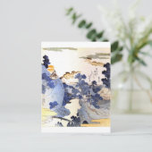 ヴィンテージブルー日本のアート ポストカード (スタンド正面)