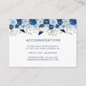 ヴィンテージブルー水色フローラ結婚 エンクロージャーカード (正面)