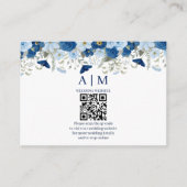 ヴィンテージブルー水色フローラ結婚 エンクロージャーカード (正面)