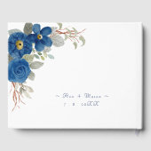 ヴィンテージブルー水色フローラ結婚 ゲストブック (裏面)