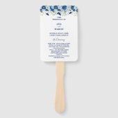 ヴィンテージブルー水色フローラ結婚 ハンドファン (正面)