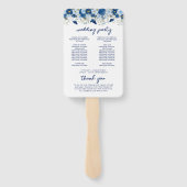 ヴィンテージブルー水色フローラ結婚 ハンドファン (裏面)