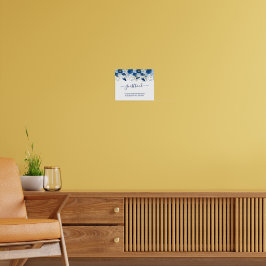 ヴィンテージブルー水色フローラ結婚 ポスター