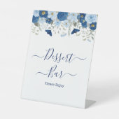 ヴィンテージブルー水色フローラ結婚 台座サイン (正面)