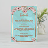 ヴィンテージブルー牡丹フォイルエンクロージャカード 箔招待状 (立ち正面)