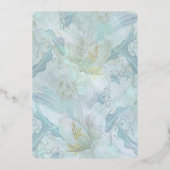 ヴィンテージブルー牡丹フォイルエンクロージャカード 箔招待状 (裏面)