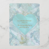 ヴィンテージブルー牡丹フォイルテーブル番号カード 箔招待状 (裏面)