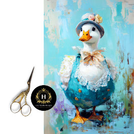 ヴィンテージブルー素朴グースクラフツ&デコデコページ 薄葉紙